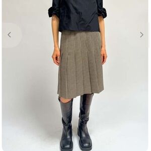 Vintage Michael Taylor Women's Black & White  Pleat Skirt Size 12